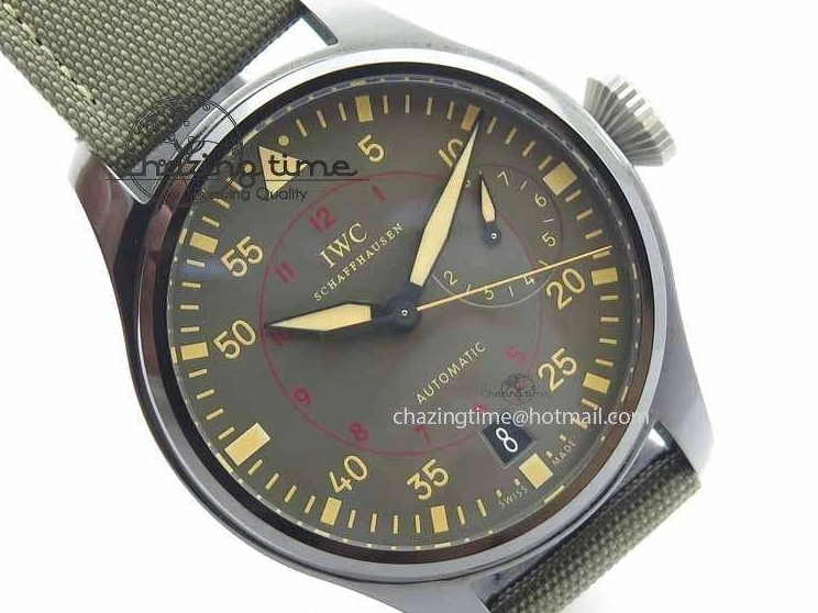 MIROTIME 0126 Big Pilot Real PR 48mm IW501902 Real Ceramic ZF 1:1 Best Edition On Green Nylon Strap A51111 V Durable 7249